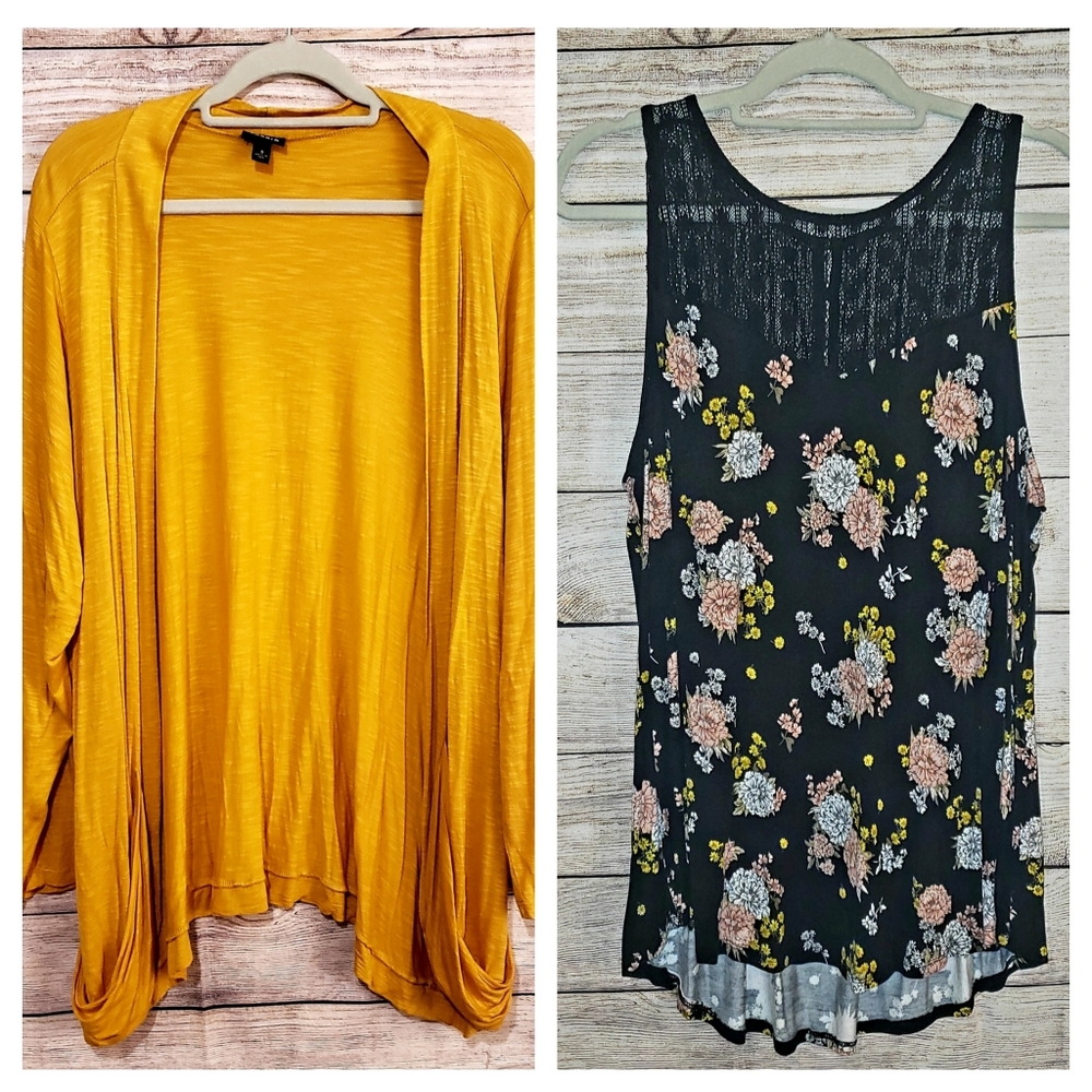 Torrid Floral Tank and Cardigan Set 2X